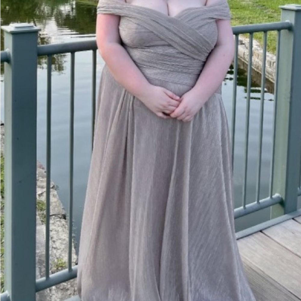 20W Oleg Cassini off shoulder prom dress